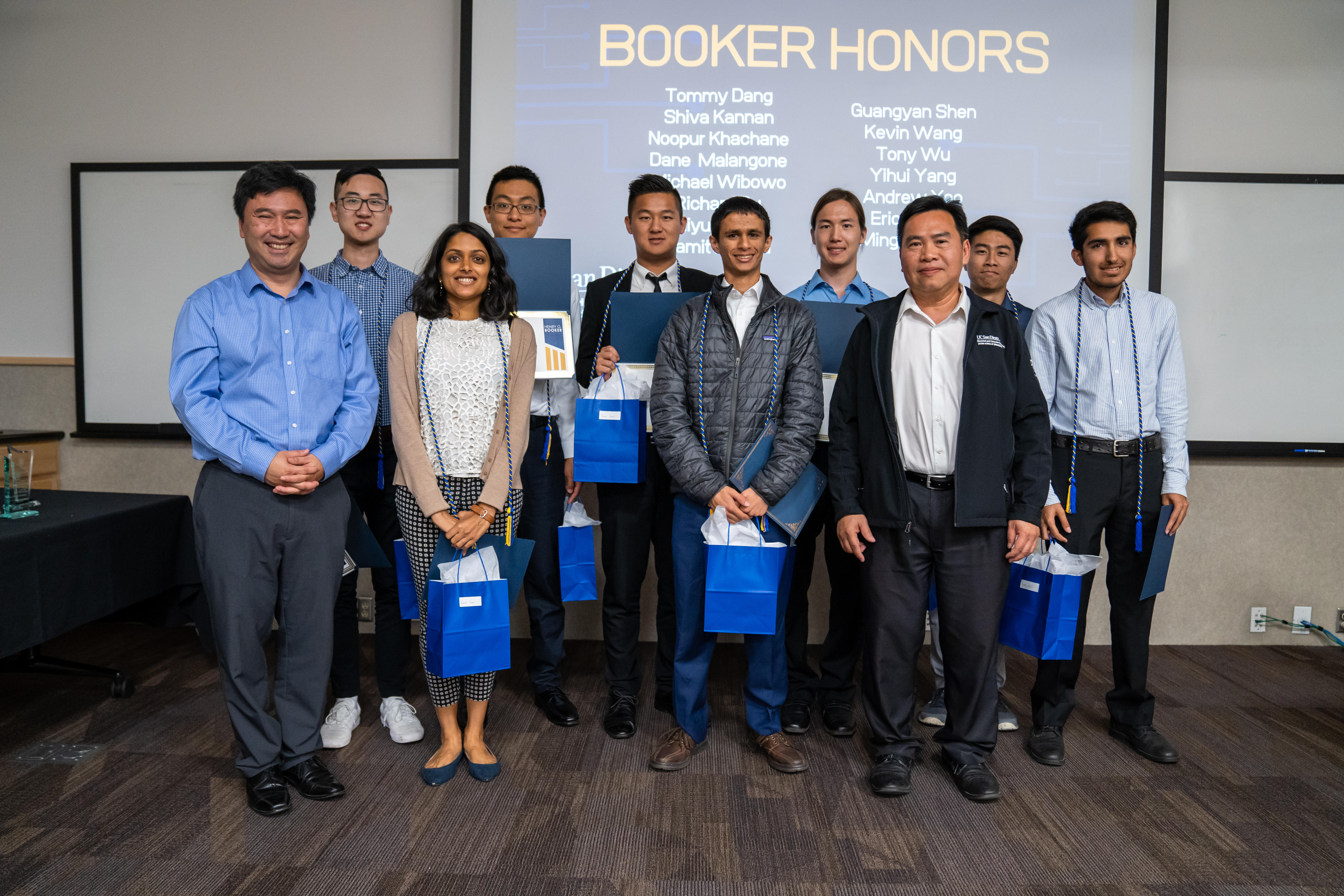 Group shot of awards