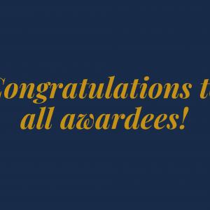 Congratulations to all awardees